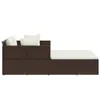 vidaXL Sonnenliege mit Kissen Braun 182x118x63 cm Poly Produktbild-Vorschau 5