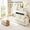 Divano ad angolo BEALIFE 240x76x91 cm con pouf | Divano a 3 Anteprima dell’immagine prodotto 7