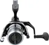 A studio shot of a fishing reel against a white background. Produktbild-Vorschau