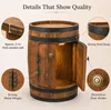 Minibar en fût de bois weeco fabriqué à la main, meuble bar Voir les images du produit 7