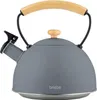 A gray kettle with a wooden handle and lid knob, set against a white background. Náhľad obrázku produktu