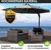 BRAST Alu Sonnenschirm Ampelschirm   Ø300cm Grau + LEDs   Produktbild-Vorschau 3