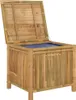 A bamboo garden storage chest with the lid open, showing a blue liner inside. Voir les images du produit