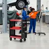 AREBOS servisní vozík 3 přihrádky červený/černý | 18dílná Náhled obrázku produktu 12