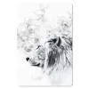 MuchoWow® Mauspad Mousepad Löwe - Rauch - Schwarz - Weiß Produktbild-Vorschau 1