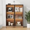 MERAX Vitrine en verre Sideboard avec éclairage LED et 3 Voir les images du produit 2