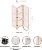 A diagram showing a three-panel room divider with dimensions and feature callouts. Anteprima dell’immagine prodotto