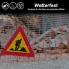 A construction site with an orange safety net and a warning sign. Náhled obrázku produktu
