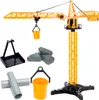 A toy construction crane and its accessories are displayed against a white background. Náhľad obrázku produktu