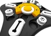 A close-up, high-angle shot of a black and yellow dog puzzle toy. Podgląd zdjęcia produktu
