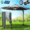 BRAST Alu Sonnenschirm Ampelschirm   Ø300cm Grau + LEDs   Produktbild-Vorschau 1