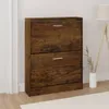 vidaXL Szafka na buty dąb wędzony 59x17x81 cm materiał Podgląd zdjęcia produktu 9
