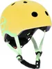 A yellow helmet with green accents and straps is shown against a white background. Náhľad obrázku produktu