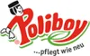 A cartoon character is shown polishing a logo that says 'Poliboy'. Produktbild-Vorschau