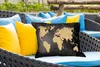 MuchoWow® Outdoor Kissen - Weltkarte - Braun - Pflanzen - Produktbild-Vorschau 4