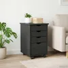 vidaXL Armoire à roulettes Gris 34 x 39 x 56 cm Bois de pin Voir les images du produit 2