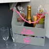 UNUS Flaschenhalter grau "I wanna have sekt with you" Holz Produktbild-Vorschau 3