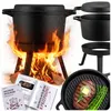 Marmite en fonte 8 litres + poêle à griller sur pieds avec Voir les images du produit 1