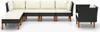7-tlg. Garten-Lounge-Set Poly Rattan Eukalyptusholz Schwarz Produktbild-Vorschau 2