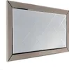 A rectangular mirror with a silver frame and a diamond-patterned glass surface. Produktbild-Vorschau