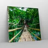 Wanduhr - Quadrat - Glasuhr - Gehweg Baum Holz Steg - Produktbild-Vorschau 4