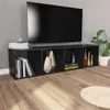 vidaXL Bibliothèque/armoire TV noire 36x30x143 cm Bois Voir les images du produit 4