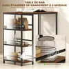 HOMCOM Table de bar mange-debout table haute de cuisine Voir les images du produit 3