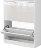 A white shoe cabinet with two open compartments. Náhľad obrázku produktu
