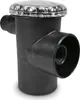 A black plastic pre-filter with a clear lid, designed for a pool sand filter system. Produktbild-Vorschau