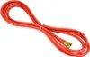 A red hose with gold connectors is coiled on a white background. Anteprima dell’immagine prodotto