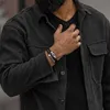 SERASAR | Bracelet en cuir pour hommes [Proud] avec or en Voir les images du produit 18