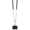 A black Guess branded phone case with a gold chain and lanyard. Produktbild-Vorschau