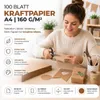100x kraftový papír DIN A4 hnědý z přírodního kartonu Náhled obrázku produktu 8