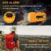 Collage of two images showing an emergency radio and a person hiking. Produktbild-Vorschau