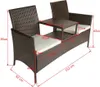 vidaXL Gartensofa 2-Sitzer mit Teetisch Poly Rattan Braun - Produktbild-Vorschau 9