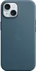The back of a blue iPhone 15 case with the Apple logo embossed in the center. Podgląd zdjęcia produktu