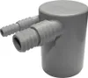 A gray plastic double hose adapter for a washing machine or condenser dryer. Náhľad obrázku produktu