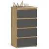 Kommode 40 cm 4 Schubladen Wohnzimmer Schrank B40 x H74 x Produktbild-Vorschau 1