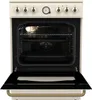 An open oven with racks and a baking tray inside, set against a white background. Voir les images du produit