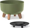 A green planter with brown legs and a black insert are shown against a white background. Anteprima dell’immagine prodotto
