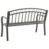 vidaXL Gartenbank Grau 120 cm Stahl Produktbild-Vorschau 3