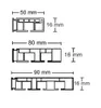 Diagrams showing different sizes of a product with measurements. Produktbild-Vorschau