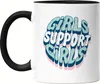 Girls Support Girls Tasse Schwarz Spruch Motiv Geschenk für Produktbild-Vorschau 1