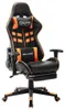 vidaXL Gaming-Stuhl mit Fußstütze Schwarz und Orange Produktbild-Vorschau 8