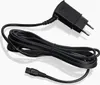 A black power adapter with a coiled cord and a connector. Anteprima dell’immagine prodotto