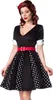 Vintage Retro Godet Kleid mit Gürtel in weiß/schwarz Größe Produktbild-Vorschau 10