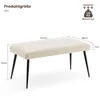 101cm Samt Sitzbank, Polsterbank Metallbeine,Beige Produktbild-Vorschau 2