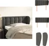 vidaXL Kopfteil mit Ohren Dunkelgrau 93x23x78/88 cm Samt -  Produktbild-Vorschau 1