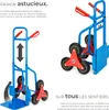 Diable monte escalier 200 kg avec plateau pliable - bleu Voir les images du produit 3