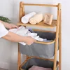 Graues Bambusregal mit Ablage TELMINA Produktbild-Vorschau 4
